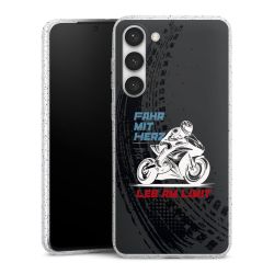 Silikon Glitter Case transparent-silber