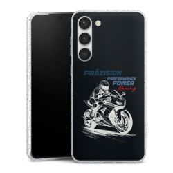 Silikon Glitter Case transparent-silber