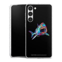 Silikon Glitter Case transparent-silber