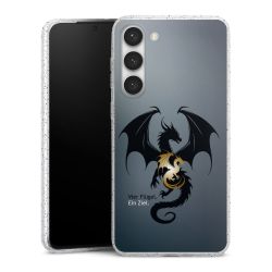 Silikon Glitter Case transparent-silber