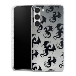 Silikon Glitter Case transparent-silber