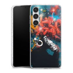 Silikon Glitter Case transparent-silber