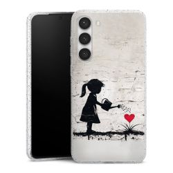 Silikon Glitter Case transparent-silber