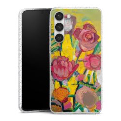 Silikon Glitter Case transparent-silber