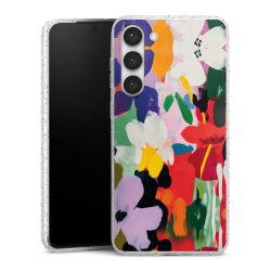 Silikon Glitter Case transparent-silber