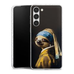 Silikon Glitter Case transparent-silber