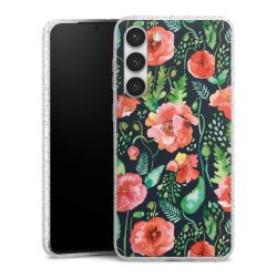 Silikon Glitter Case transparent-silber