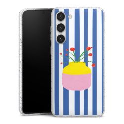 Silikon Glitter Case transparent-silber