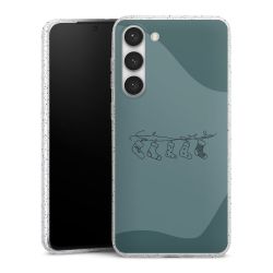 Silikon Glitter Case transparent-silber