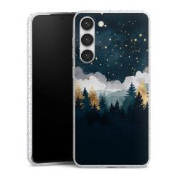 Silikon Glitter Case transparent-silber