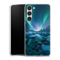 Silikon Glitter Case transparent-silber