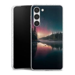 Silikon Glitter Case transparent-silber