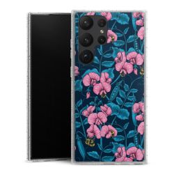 Silikon Glitter Case transparent-silber