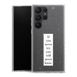 Silikon Glitter Case transparent-silber