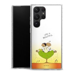 Silikon Glitter Case transparent-silber