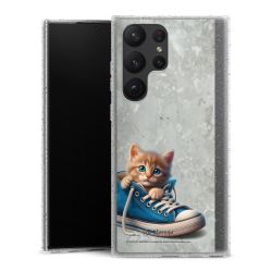 Silikon Glitter Case transparent-silber