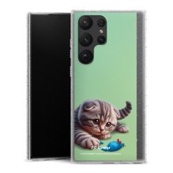 Silikon Glitter Case transparent-silber