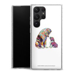 Silikon Glitter Case transparent-silber