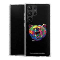 Silikon Glitter Case transparent-silber