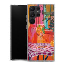 Silikon Glitter Case transparent-silber