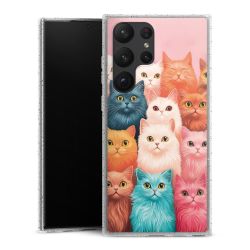 Silikon Glitter Case transparent-silber