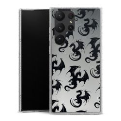 Silikon Glitter Case transparent-silber