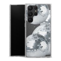 Silikon Glitter Case transparent-silber