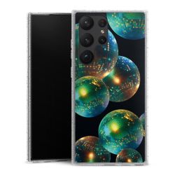 Silikon Glitter Case transparent-silber