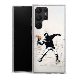 Silikon Glitter Case transparent-silber