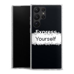 Silikon Glitter Case transparent-silber