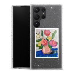 Silikon Glitter Case transparent-silber