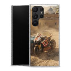 Silikon Glitter Case transparent-silber