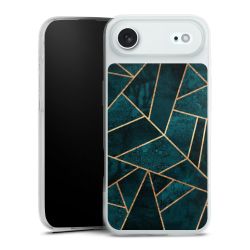 Tief Blaugrün Stein Gold Druck