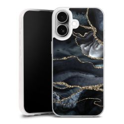 Dunkler Marmor Gold Glitzerlook