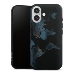 Mappa del mondo con luce notturna