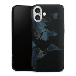 Mappa del mondo con luce notturna