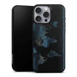 Mappa del mondo con luce notturna