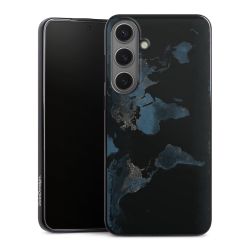 Mappa del mondo con luce notturna