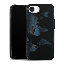 Mappa del mondo con luce notturna
