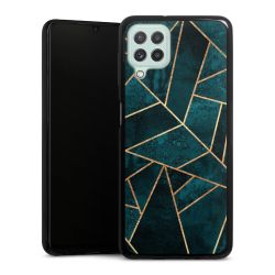 Tief Blaugrün Stein Gold Druck