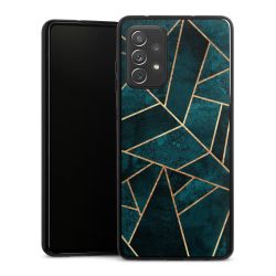 Tief Blaugrün Stein Gold Druck