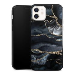 Dunkler Marmor Gold Glitzerlook