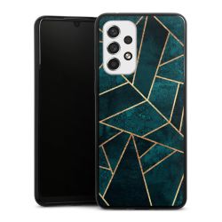 Tief Blaugrün Stein Gold Druck