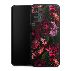 Fleurs rouge foncé et roses