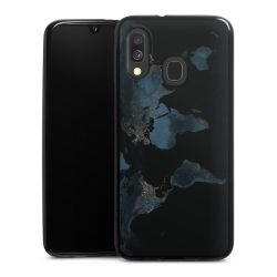 Mappa del mondo con luce notturna