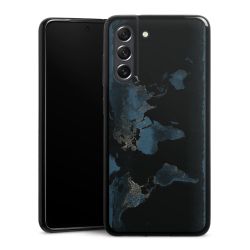 Mappa del mondo con luce notturna