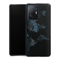 Mappa del mondo con luce notturna
