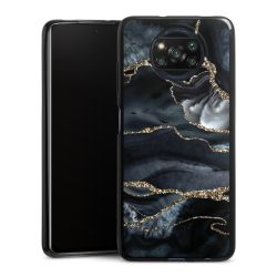 Dunkler Marmor Gold Glitzerlook