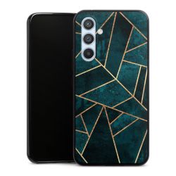 Tief Blaugrün Stein Gold Druck