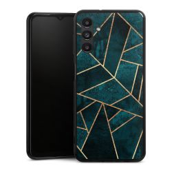 Tief Blaugrün Stein Gold Druck